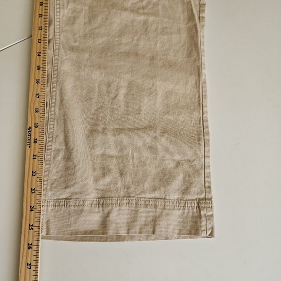 Old Navy Pants Womens 18 Beige Twill Cotton Stretch High Waist Wide Leg Coastal - Picture 7 of 16